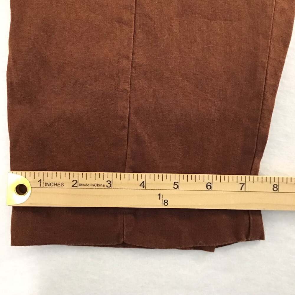 Quince 100% European Linen Pants in Rust Brown - Picture 5 of 9